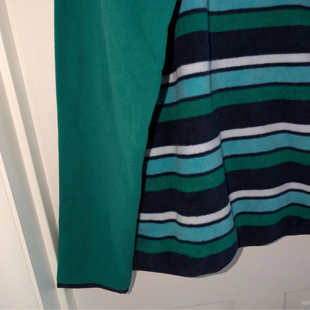 Lands End Mens 1/4 Snap Pullover Fleece Jacket XTRA LARGE‎ TALL Preppy Striped