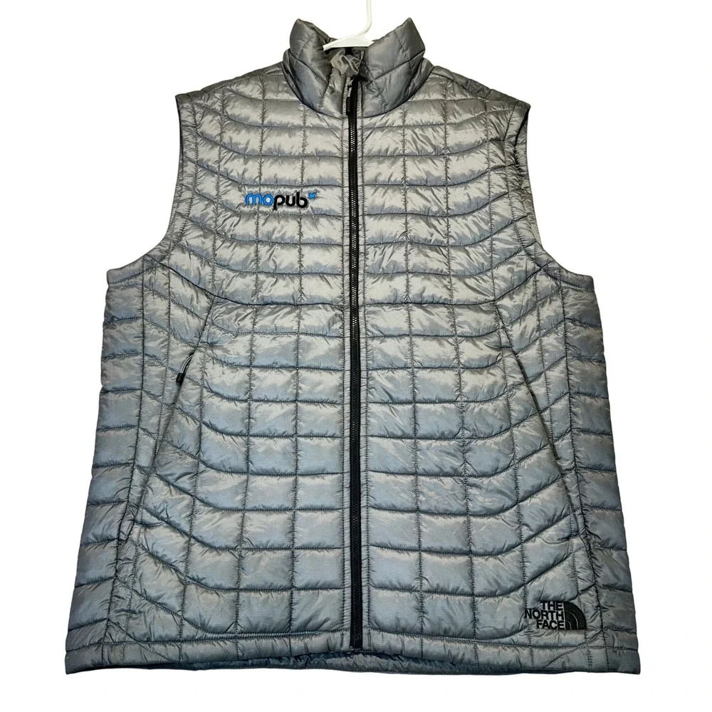 The North Face Thermoball Eco Vest Mens M Silver Puffer‎ Quilted NF0A3LHD