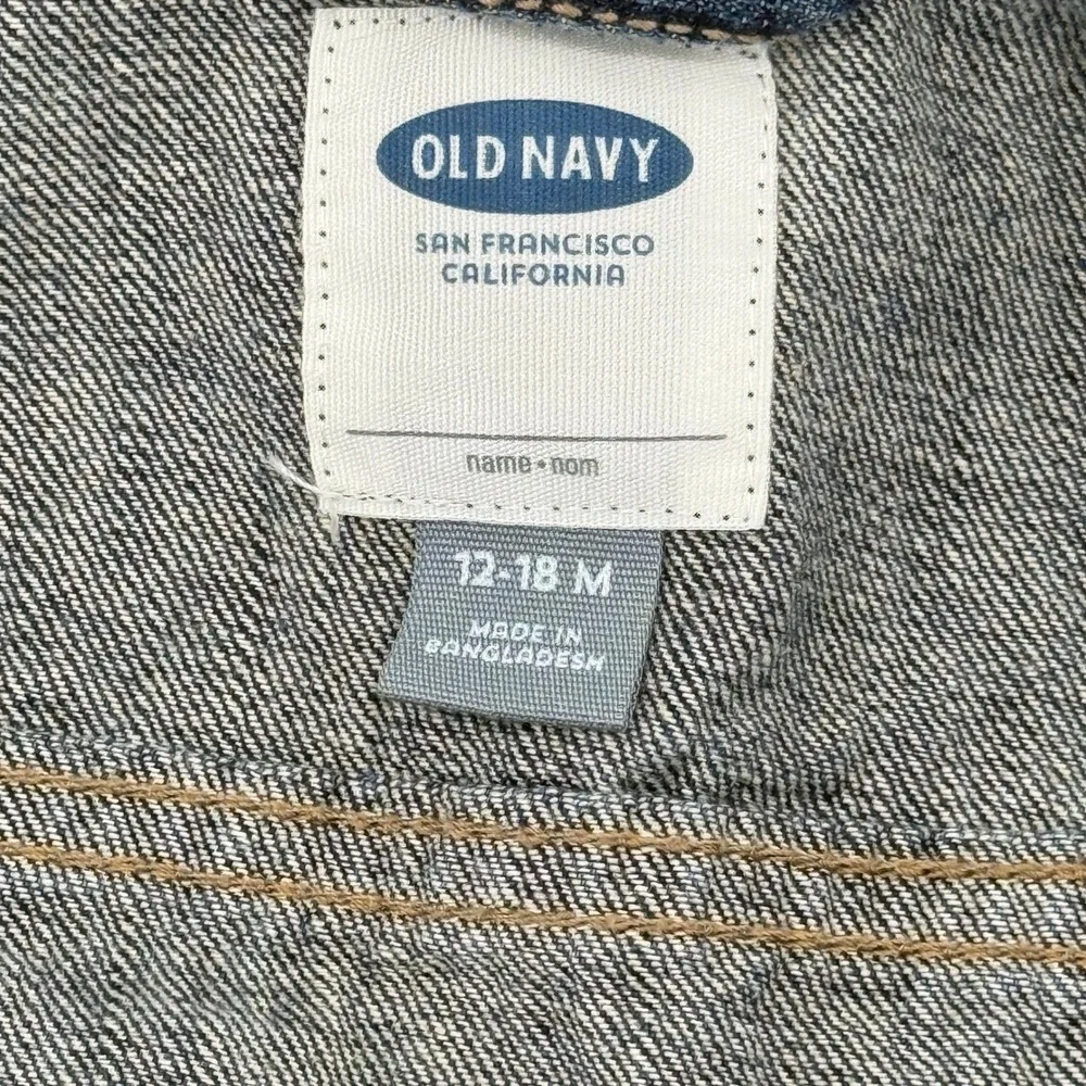 Old‎ Navy Denim Trucker Jacket Baby Boy 12-18 Months Medium Wash Blue Cotton