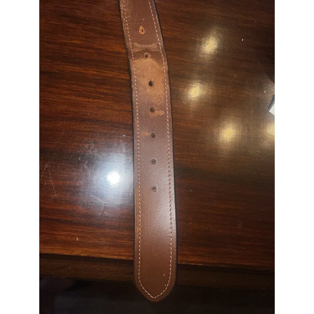 Carhartt Belt Mens Size 42 Brown Genuine Leather‎ Brass Buckle Workwear Classic