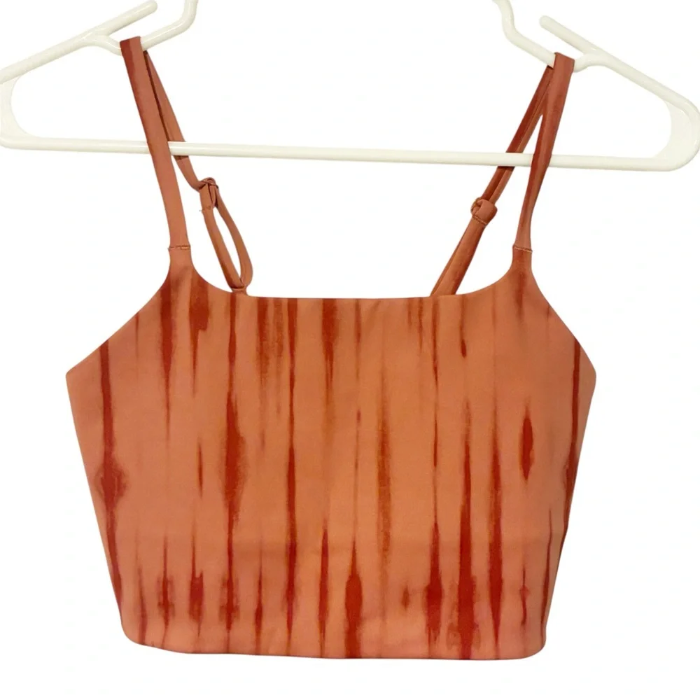 Nike Women's One Light-Support Lightly Lined Longline Printed Sports Bra Peach‎