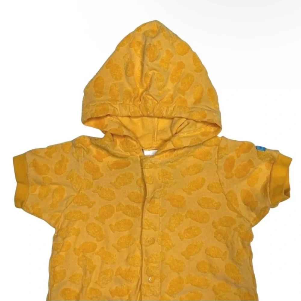 Vintage Carter's 90s Goldfish Terry Textured Hooded‎ Romper