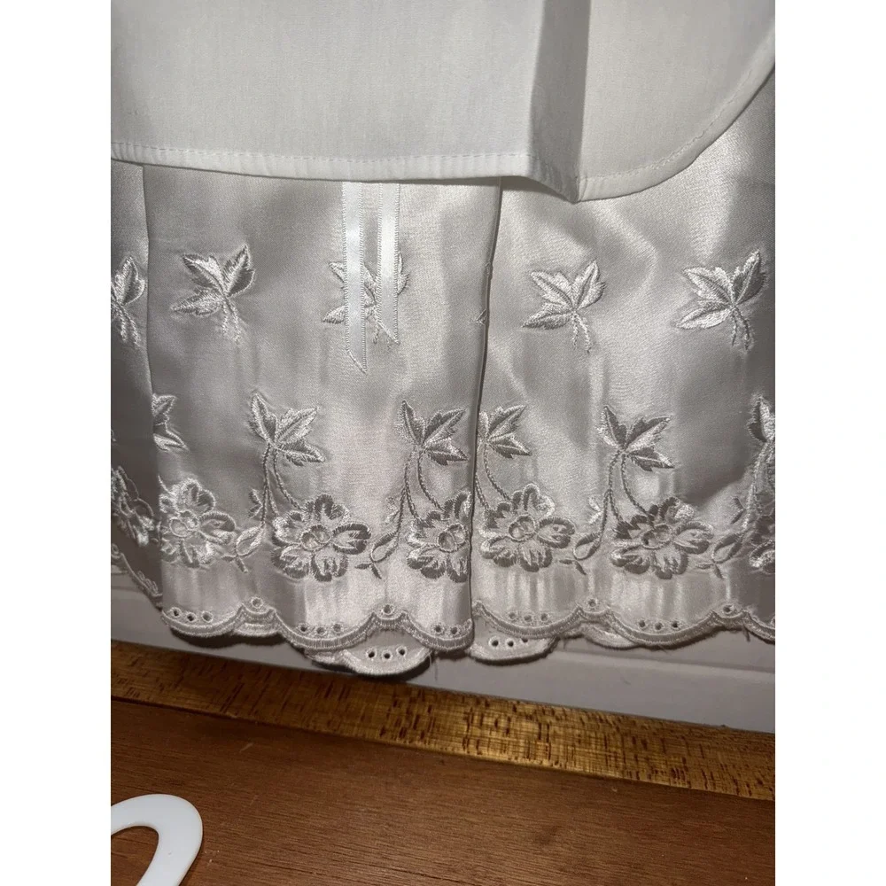 Baby Christening Gown Set , Dress , Hat‎ , Socks , Cape , Scalloped Embroidery