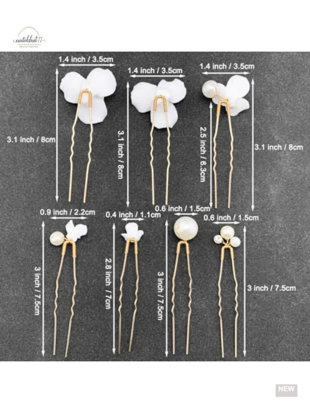 7 Pcs Ceramic Flower Hair Pins for Wedding Bridal Hair Pieces