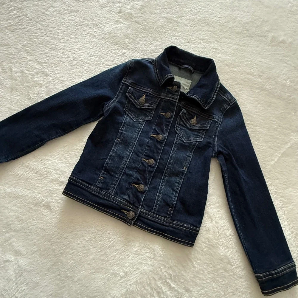 Copper Key Toddler Girls Denim Jacket Size 3T Dark Wash Button Front‎ Stretch