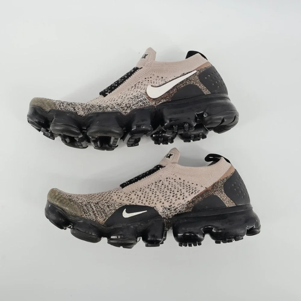 Nike‎ Air VaporMax Flyknit Moc 2 Tan Black Womens Size 8 AJ6599-201 NO INSOLES