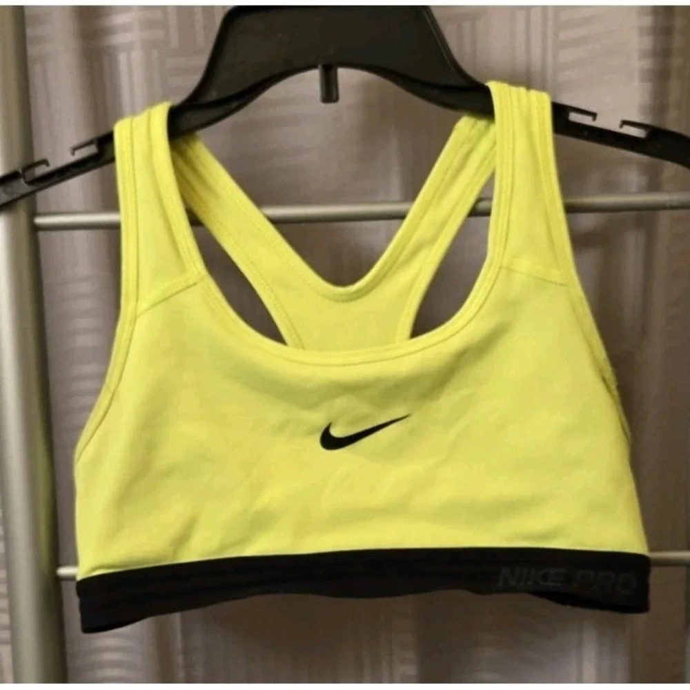 Lot of 3 Nike Dri-Fit Sports Bras -Small Neon Green, Gray Striped, Green Striped