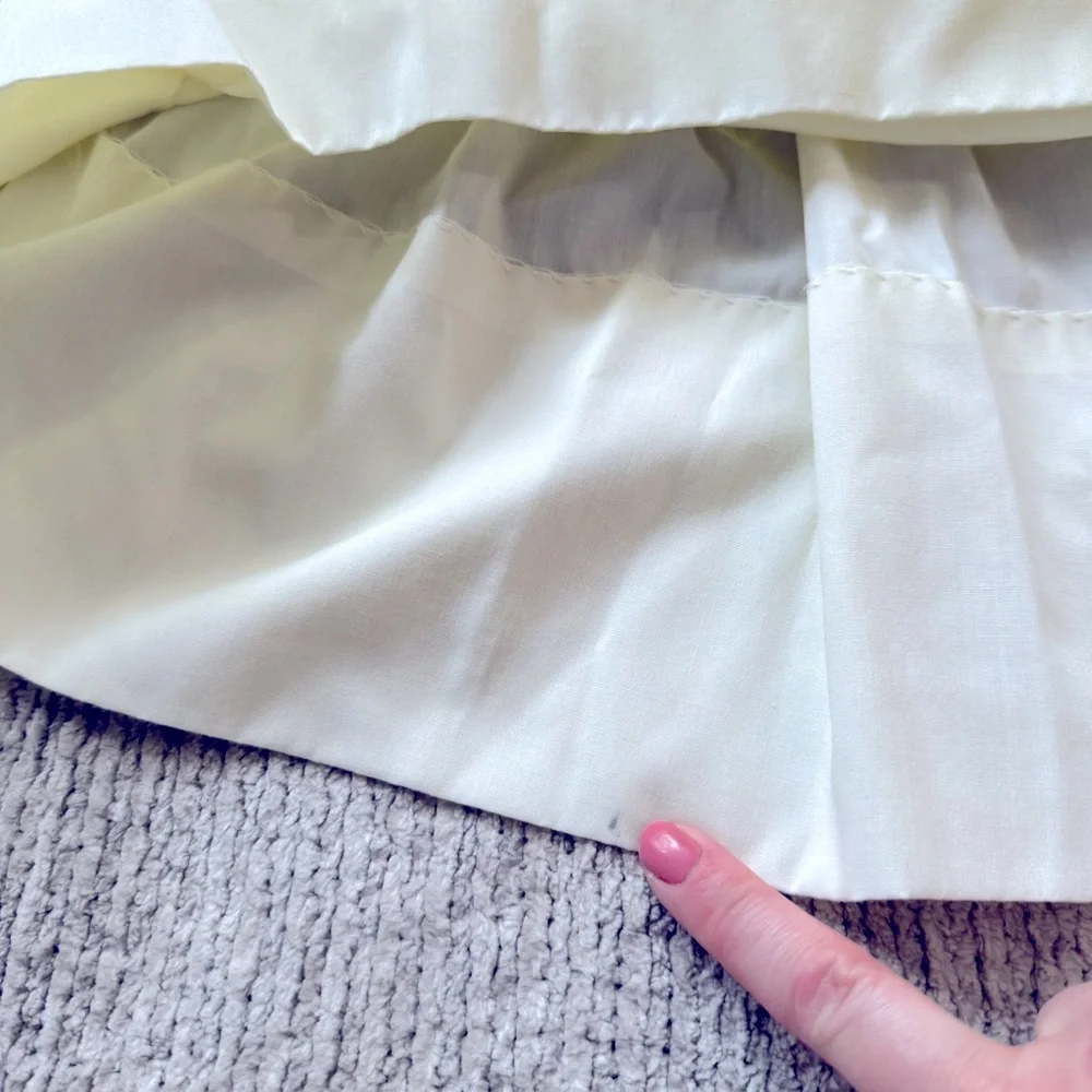 Vintage Polly‎ Flinders Yellow Smocked Dress Eyelet Collar Puff Sleeves 24M