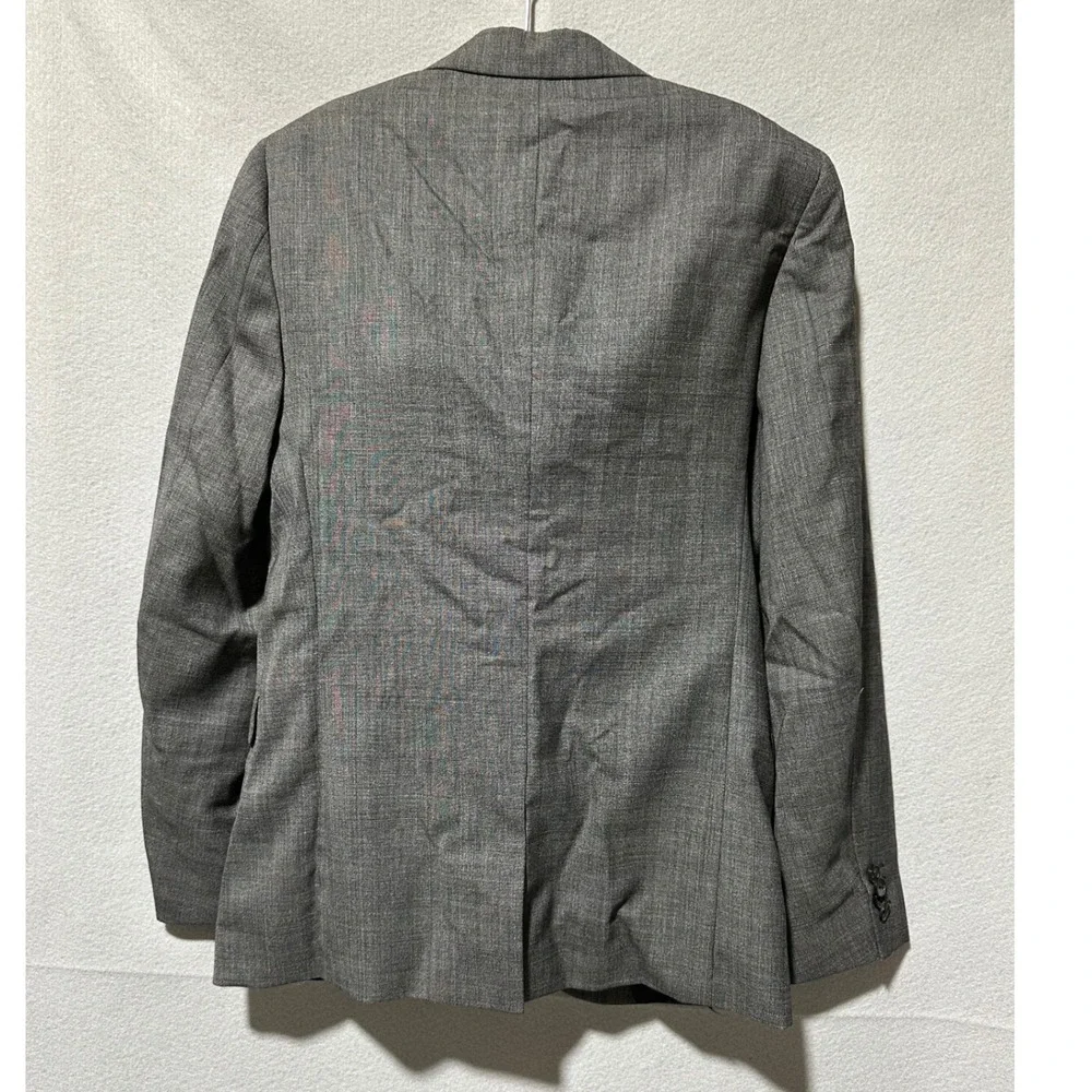 Theory Wellar Mens Blazer Jacket Charcoal MLT Plaid Wool Blend Size 38R New