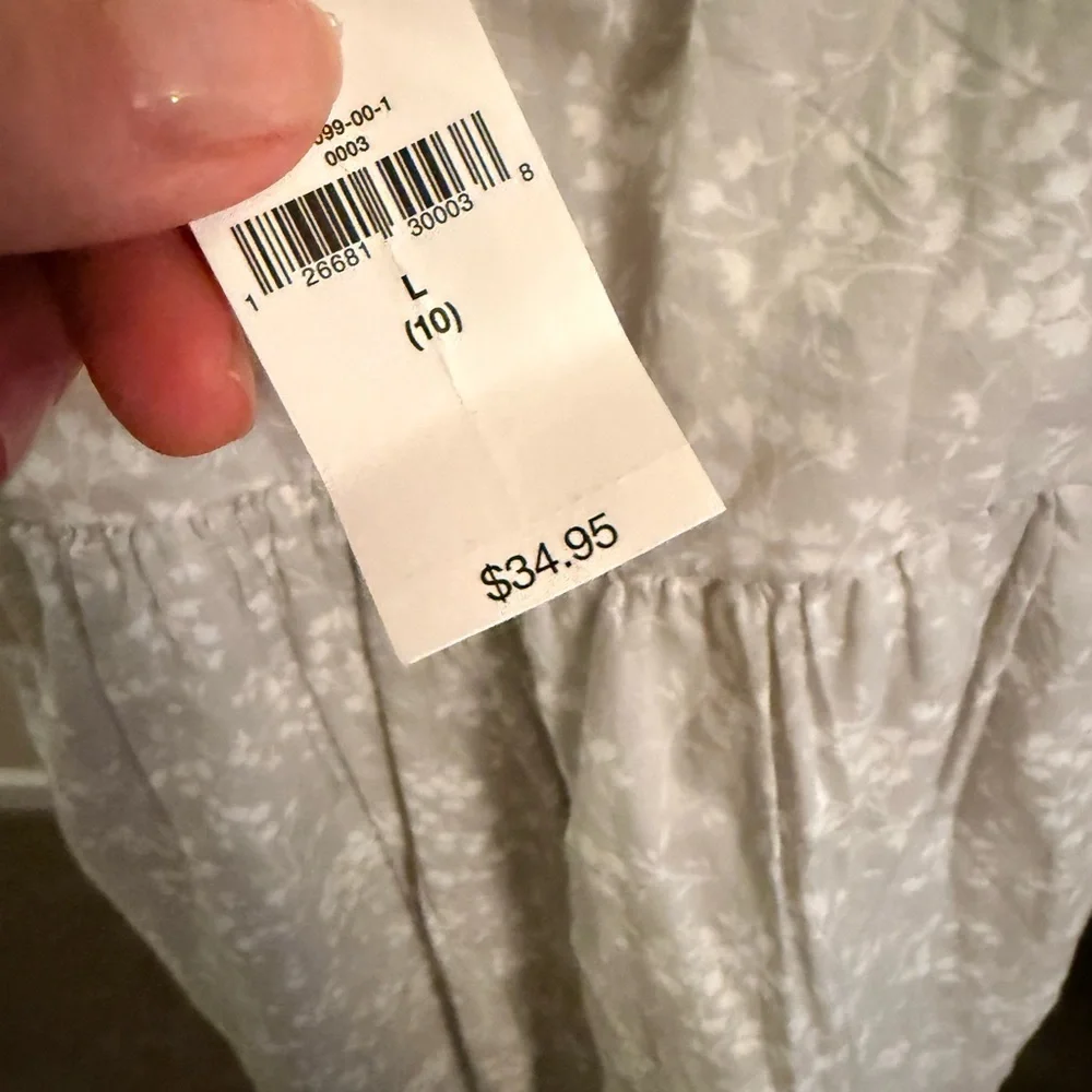 NWT girls GAP White/gray Floral Dress sleeveless Sz L 10
