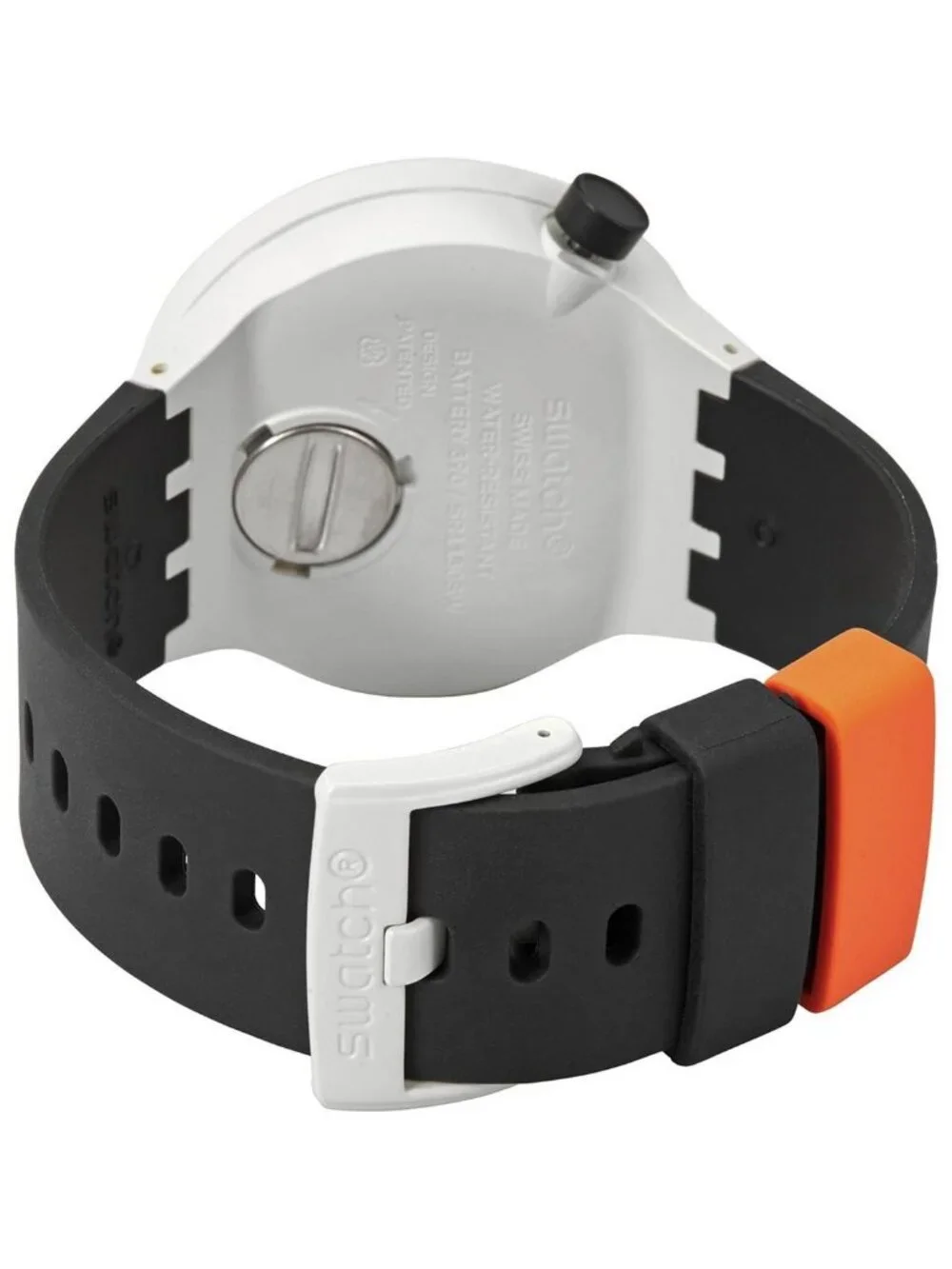 NWT Swatch Bioceramic Orack Quartz Orange Skeleton Dial Watch