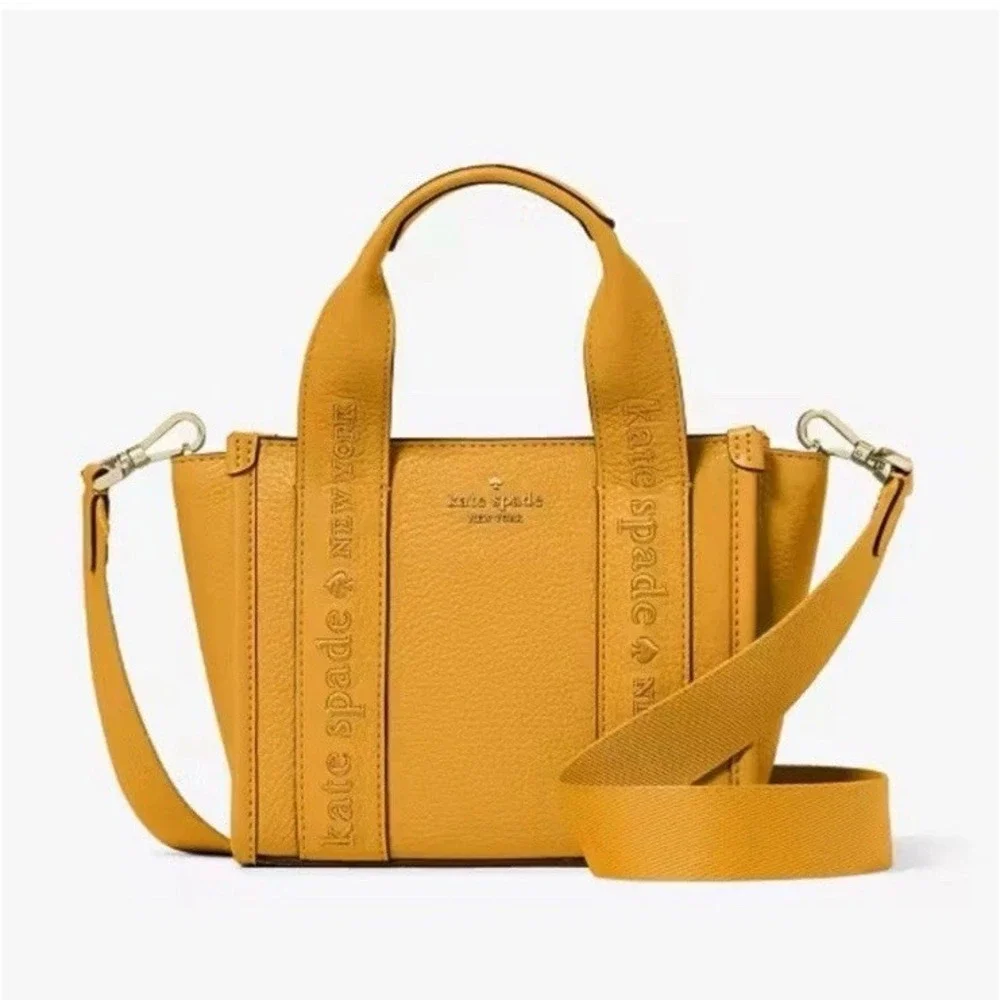 Kate Spade New York Kip Pebble‎ Leather Mini Tote KL936 Squash Blossom Crossbody