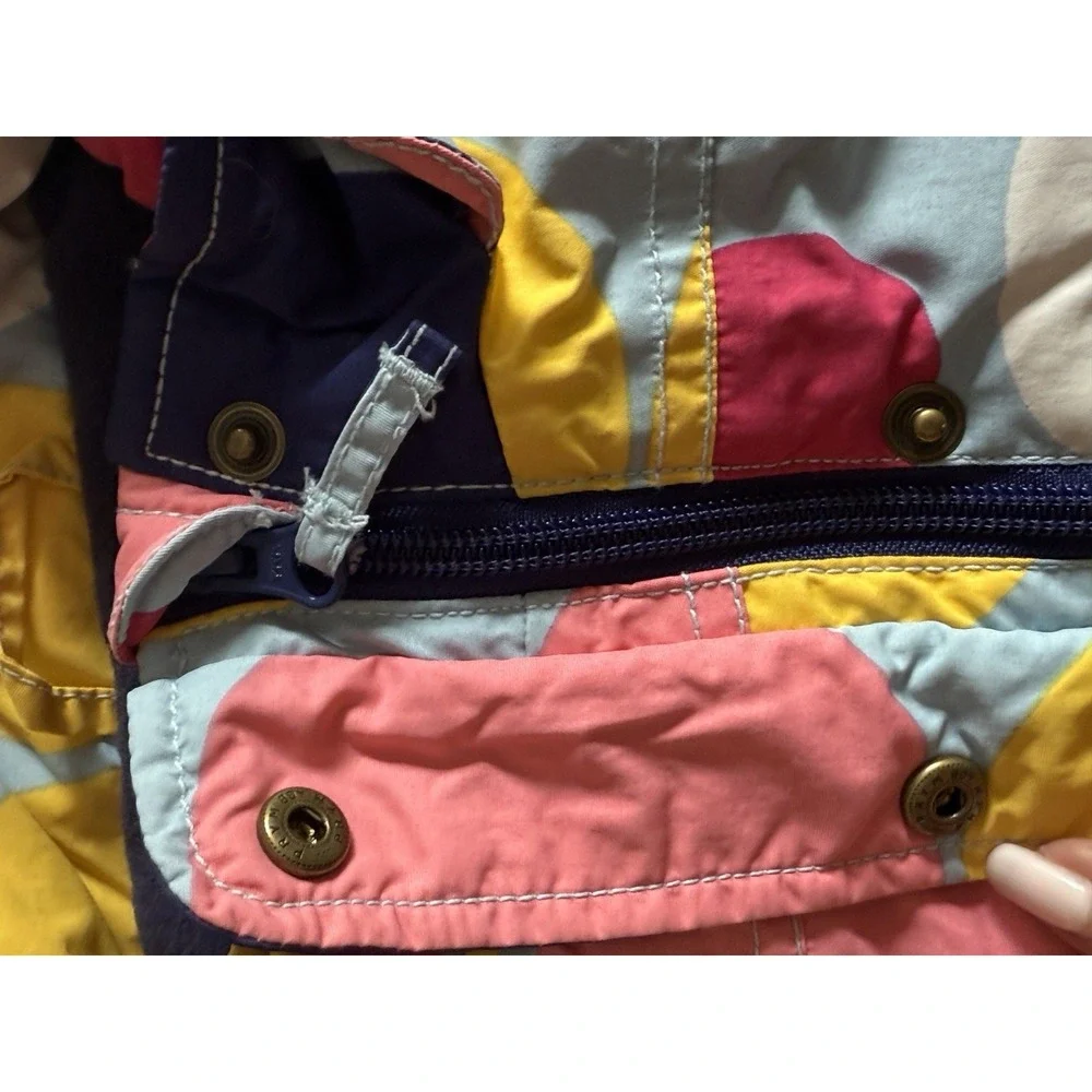 MINI BODEN Girls Kids 3-4 Yrs Ski Coat Blue Spots‎ Winter Snow Lined Zip Snap