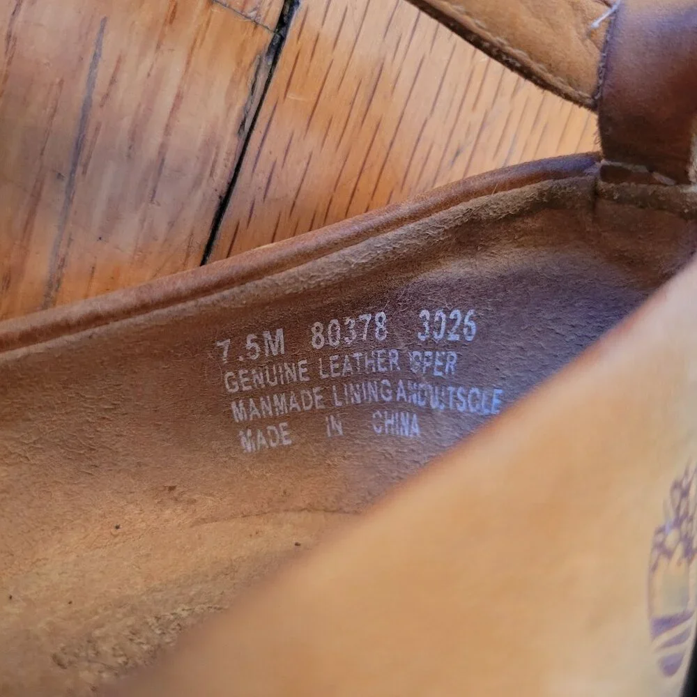 Timberland Leather‎ Mary Jane Shoes 7.5M Beige Wedge