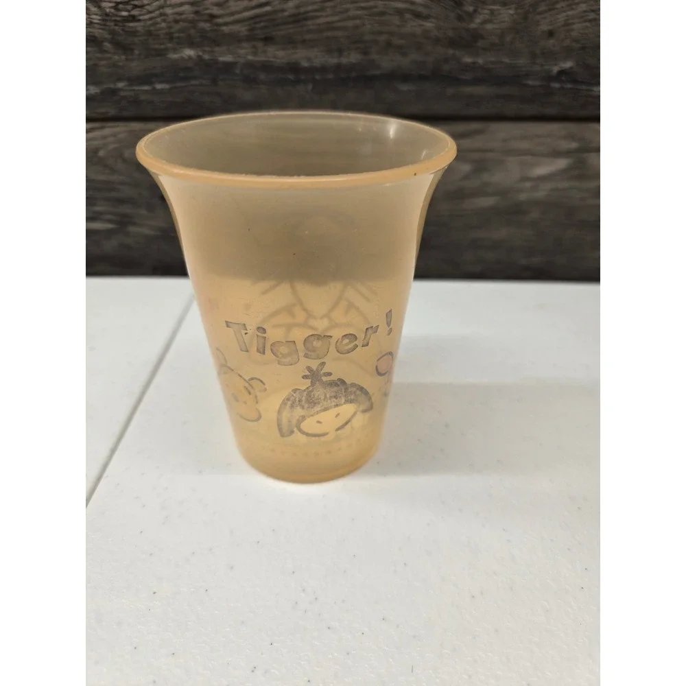 Vintage‎ Tupperware Disney Winnie the Pooh Tigger Cup Translucent Orange 109-31