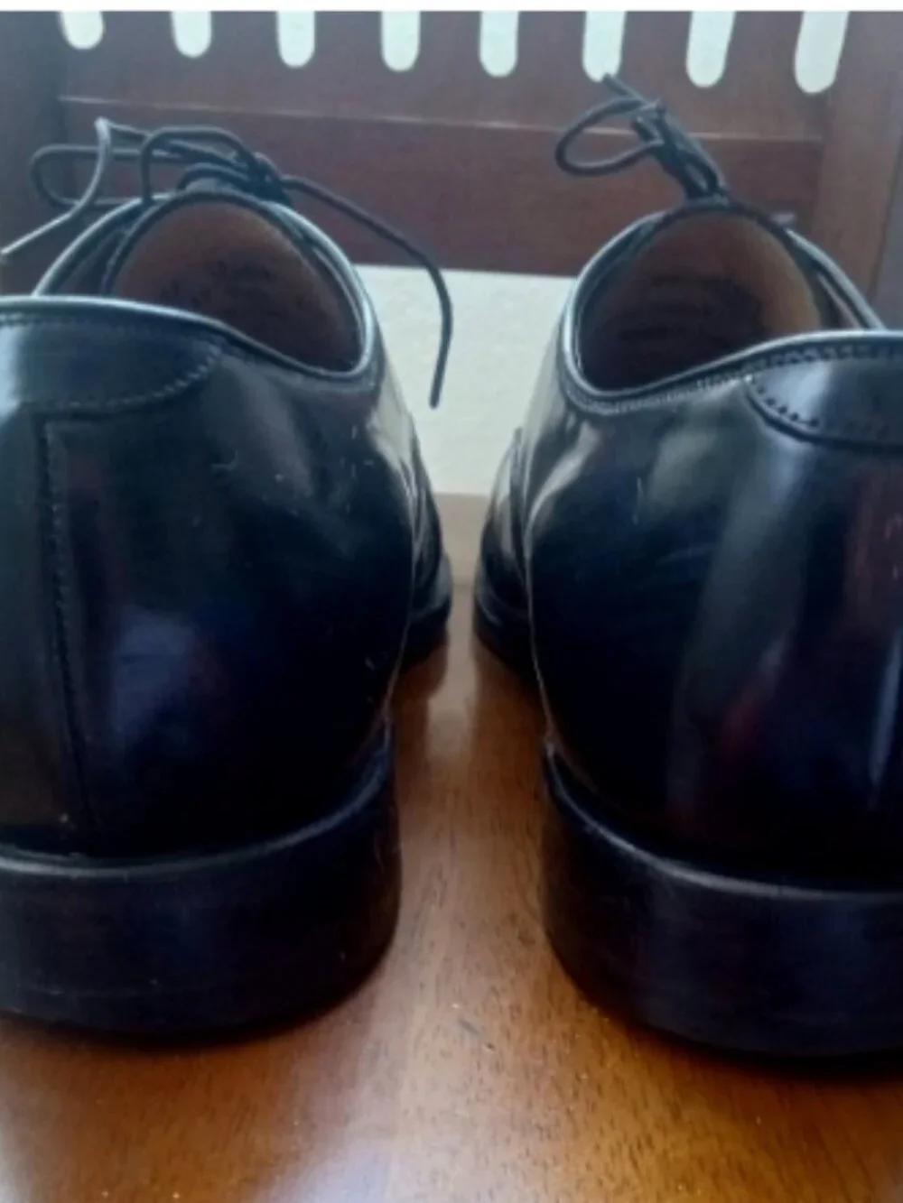 Johnston & Murphy Mens Black Leather Cap Toe Oxford Dress Shoes Size 12 D 02981