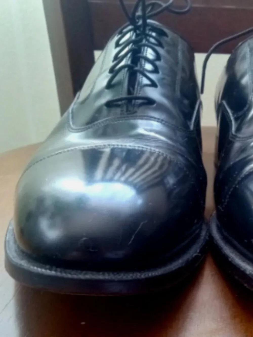 Johnston & Murphy Mens Black Leather Cap Toe Oxford Dress Shoes Size 12 D 02981