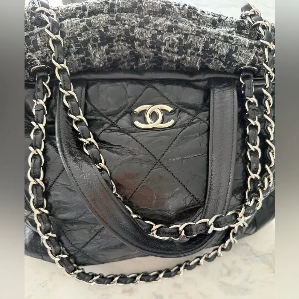 CHANEL black glazed