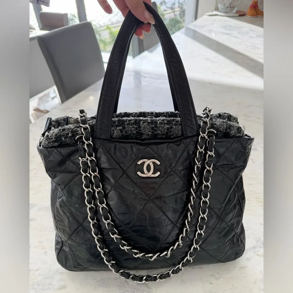 CHANEL black glazed
