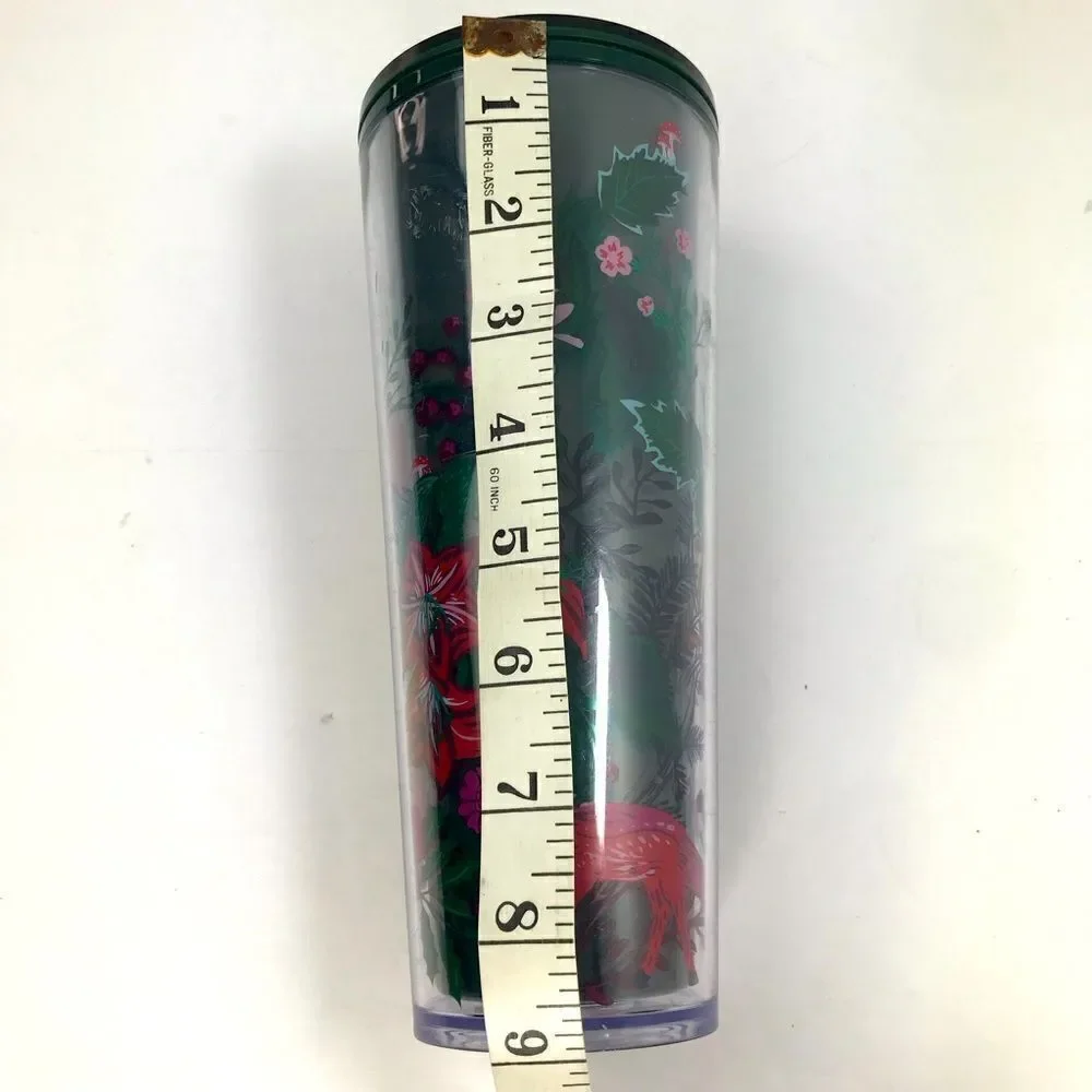 Starbucks Green Pink Floral Holiday Venti 24 oz. Cold Cup Tumbler Winter 2022