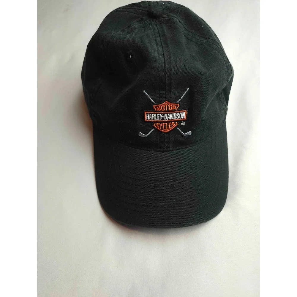 Harley-Davidson Golf Hat Unisex Size OS Black Woven Cap Embroidered Motorcycle