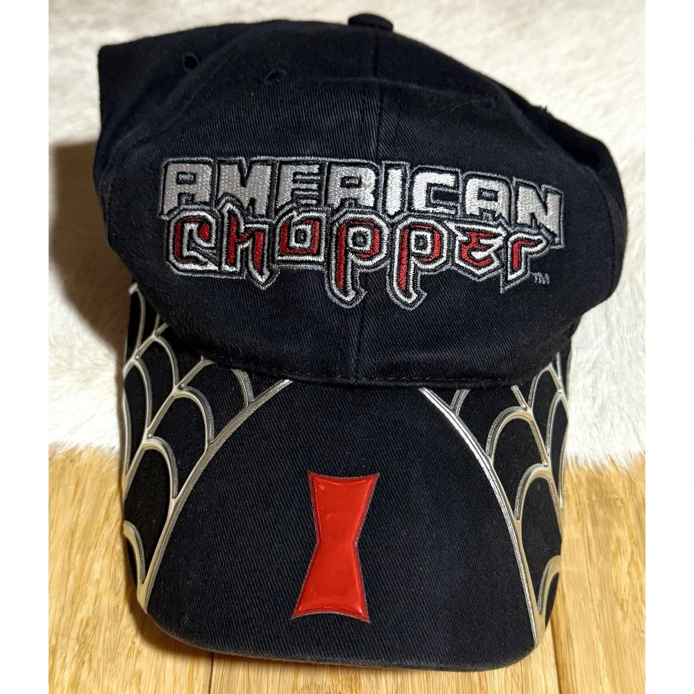 American Chopper‎ Baseball Hat Cap Black Widow Adjustable Strap 2003