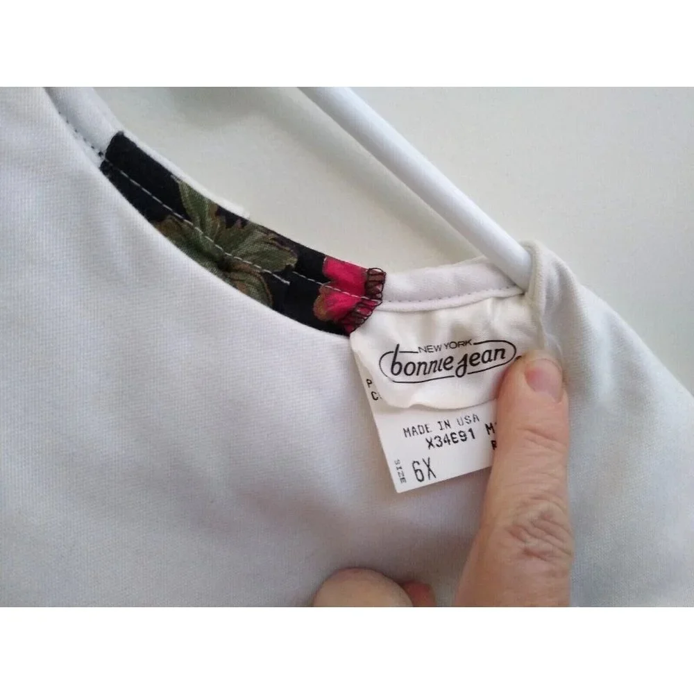 Vintage Girls Bonnie Jean Dress Black Floral Long Sleeve Lace Size‎ 6X