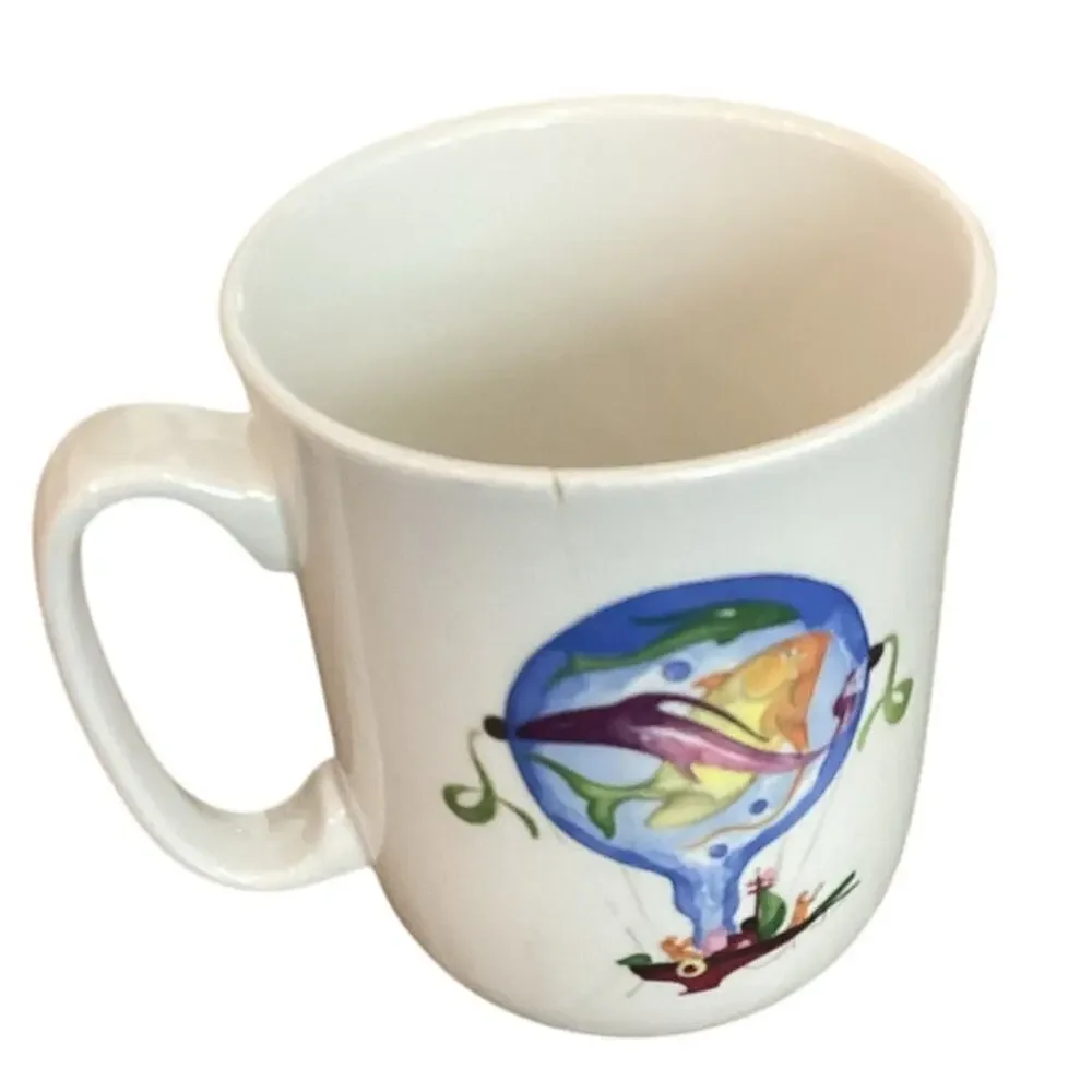 Vtg Villeroy and Boch Le Ballon Jean Mercier Vitro Porcelain 8 Oz Coffee Mug Cup