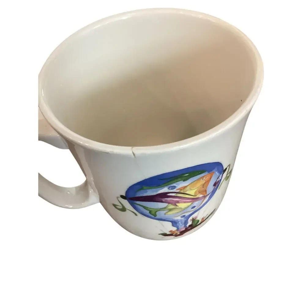 Vtg Villeroy and Boch Le Ballon Jean Mercier Vitro Porcelain 8 Oz Coffee Mug Cup