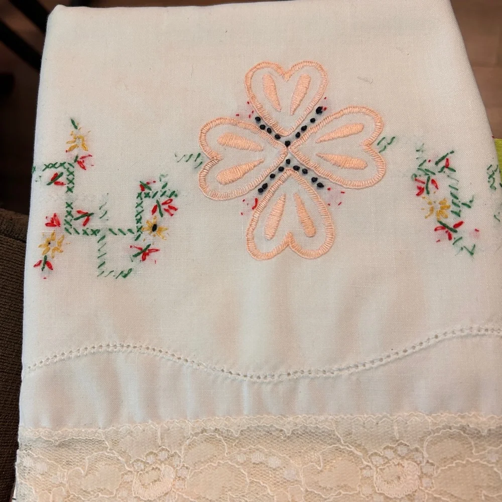 Pillow case standardEmbroidered‎ Floral Lace Trim Fabric