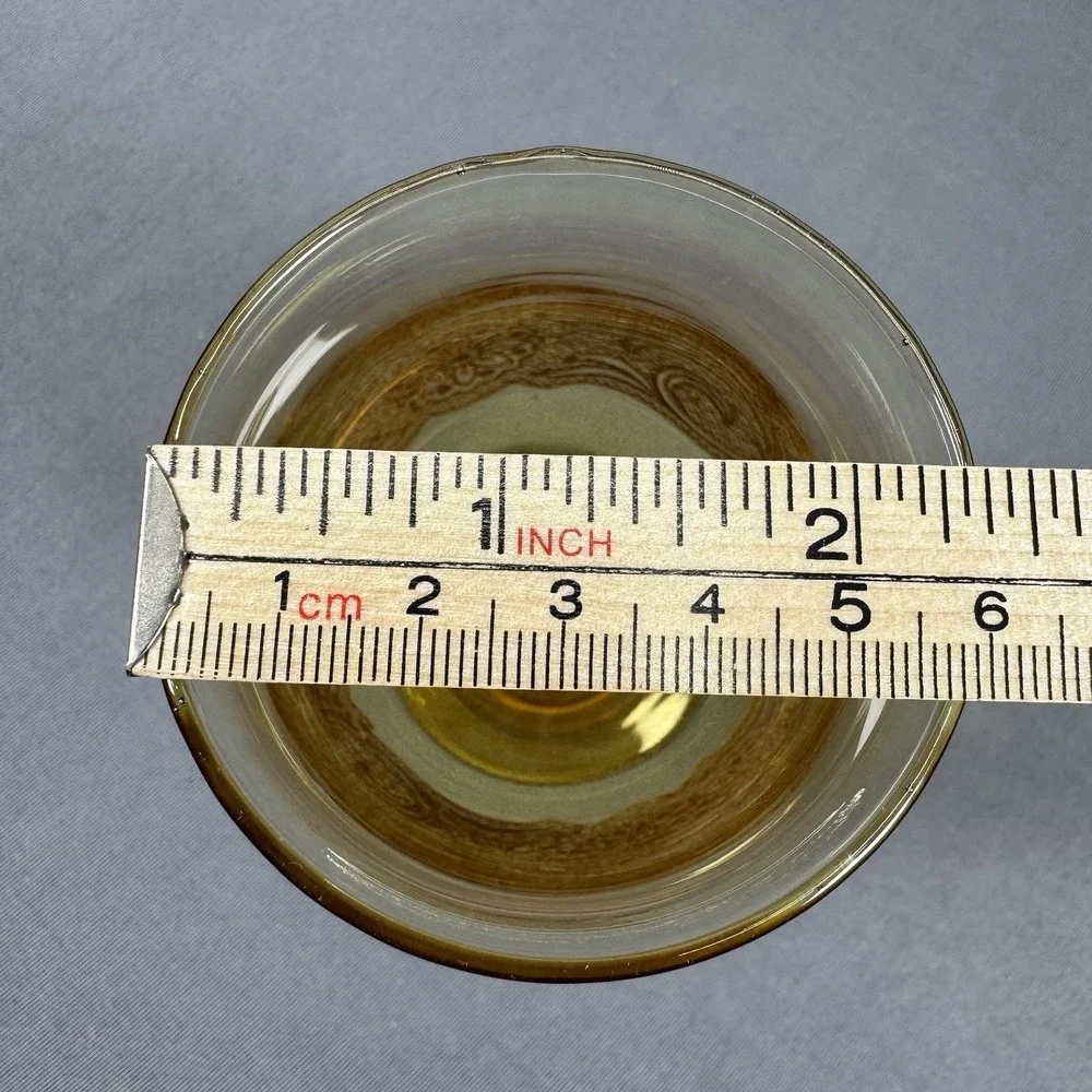 Vintage Libbey Floral Amber Glass Embossed Water Goblet‎  Boho