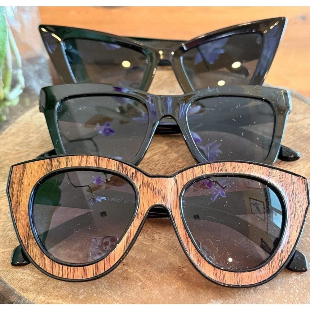Set of 3‎ Unbranded Retro Fashion Sunglasses Beach Boho Summer Fun