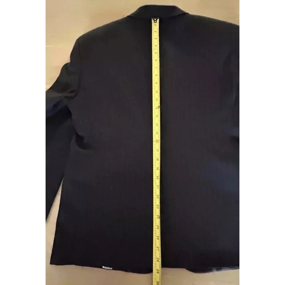 Men's Sport Coat 100% Wool 42S Black Charcoal Pinstripe Stafford