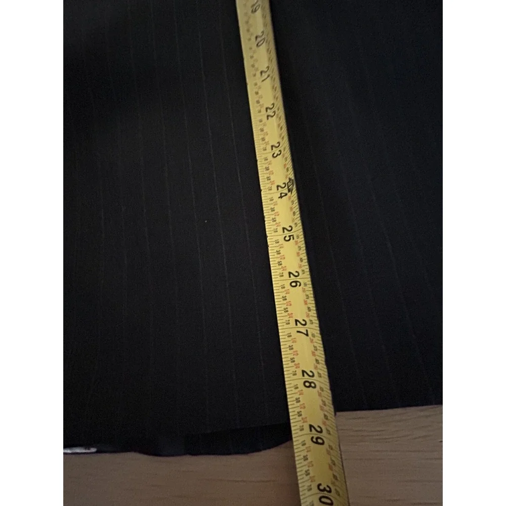 Men's Sport Coat 100% Wool 42S Black Charcoal Pinstripe Stafford