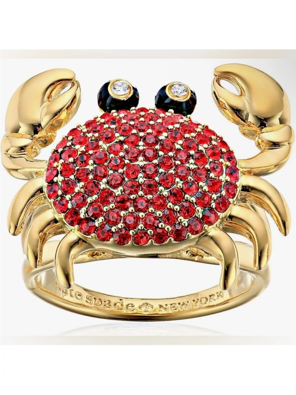Kate Spade Shore Thing Pave Crab Ring with Dust Bag/NWT