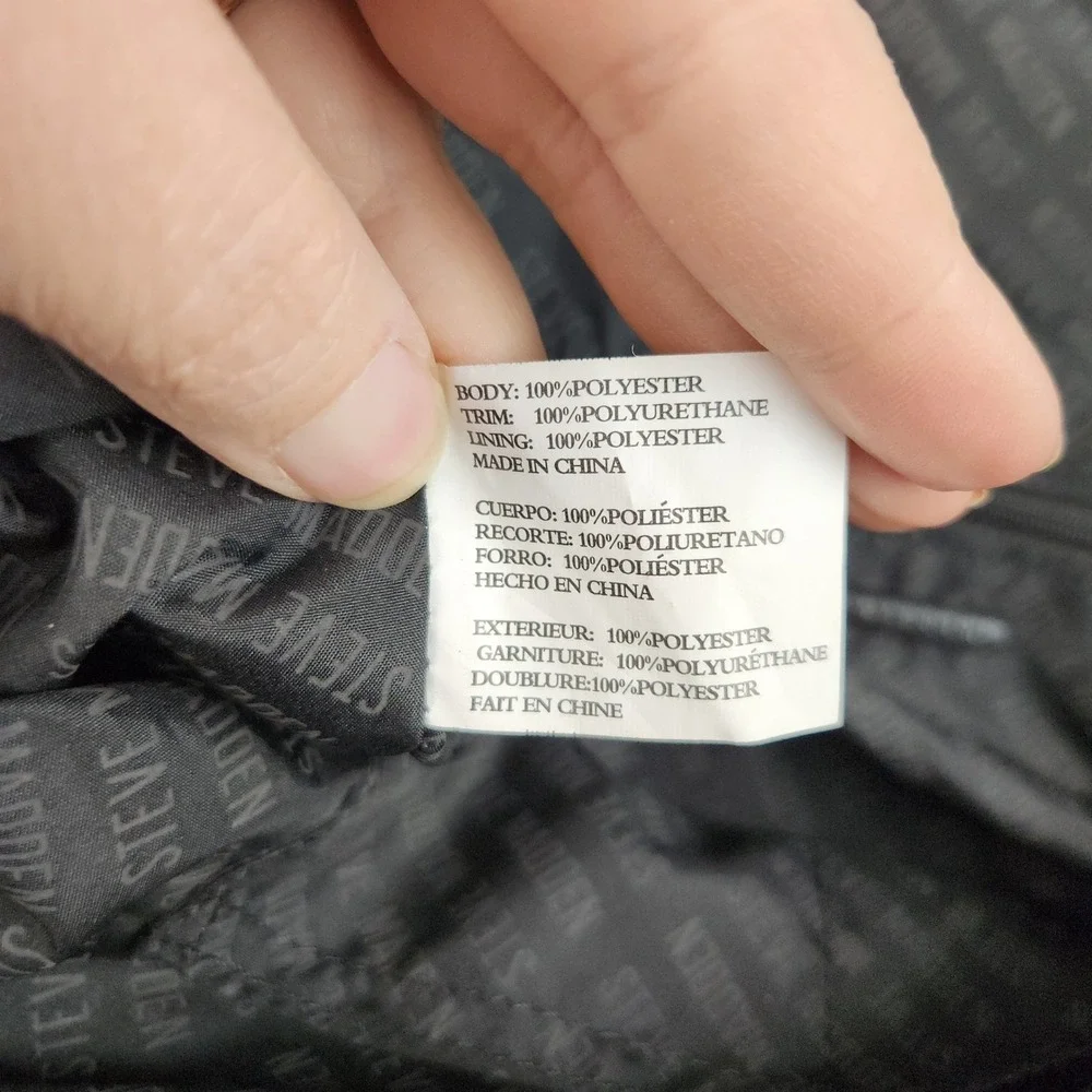 Steve‎ Madden Backpack Large Black Quilted Nylon Travel Bag Diaperbag 16