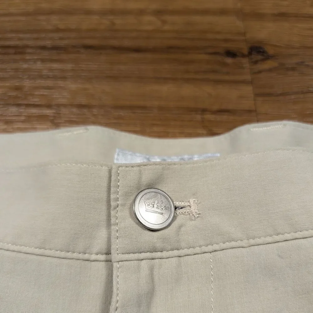 Peter Millar Shackelford Shorts Mens 34 Beige Performance Golf Hybrid Stretch