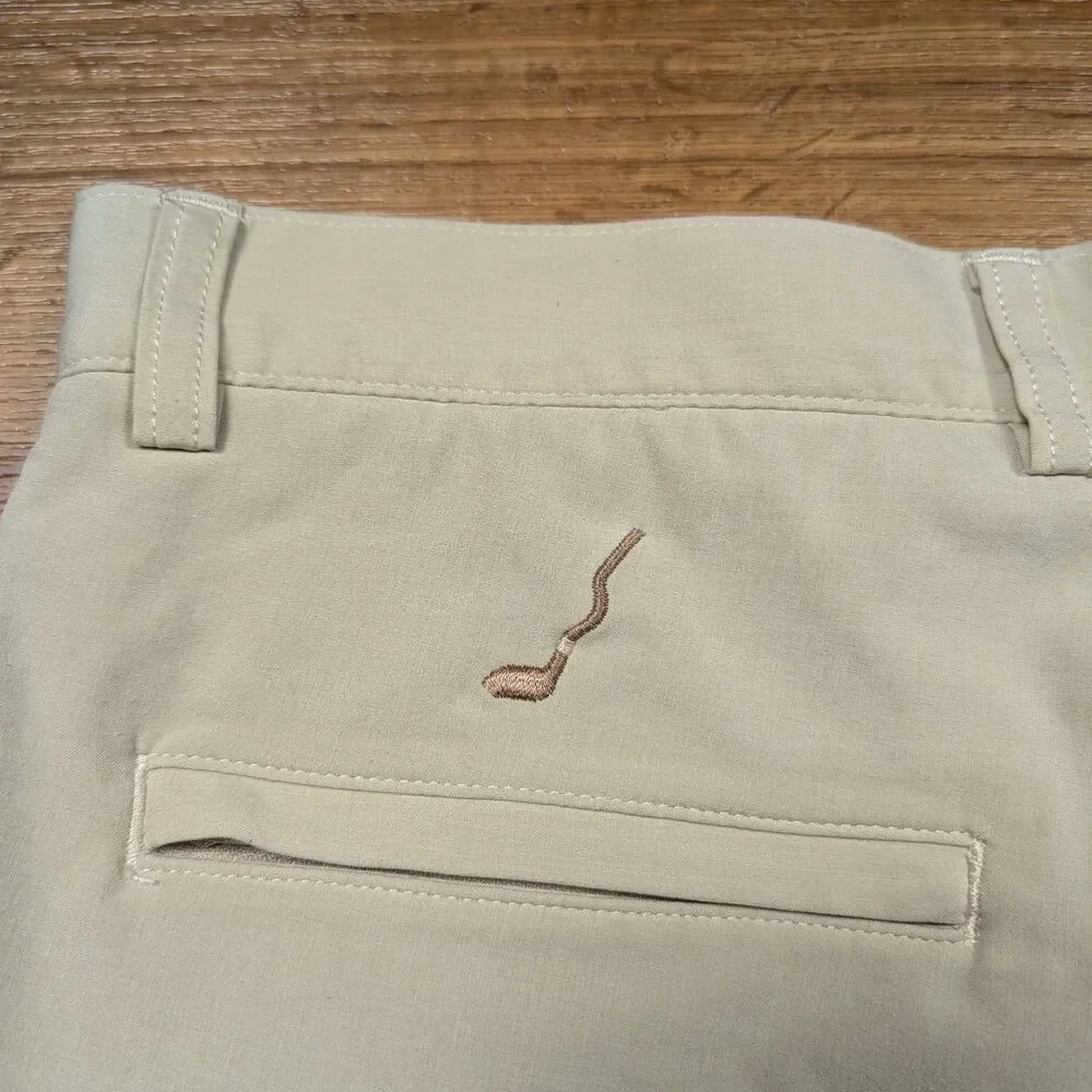Peter Millar Shackelford Shorts Mens 34 Beige Performance Golf Hybrid Stretch