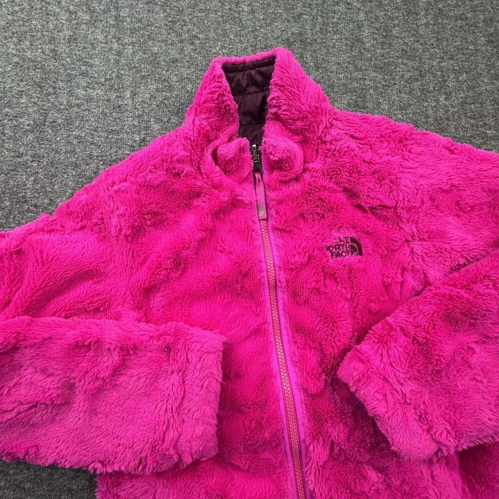 North Face Girls Reversible Pink Purple Jacket Sz‎ L Large 14/16 CN01 TB5M