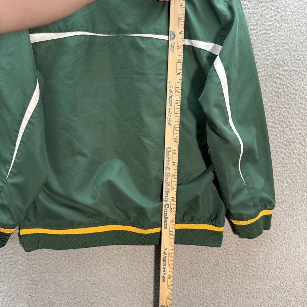 Vintage Green Bay Packers Jacket Boys Youth Large Green Windbreaker Football Y2K