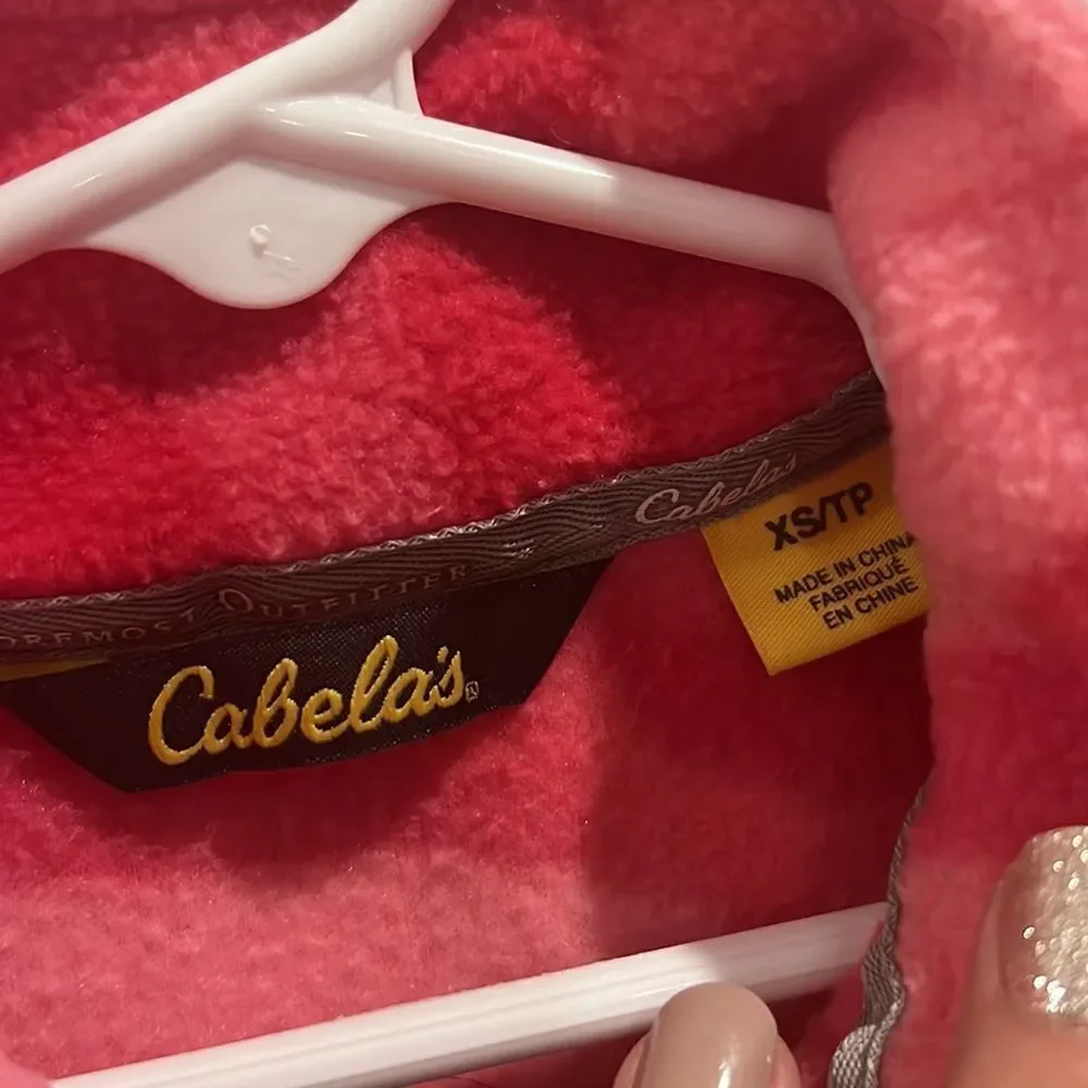 Cabela’s little girl youth XS 4/5 pink warm fleece Camo camouflage  jacket