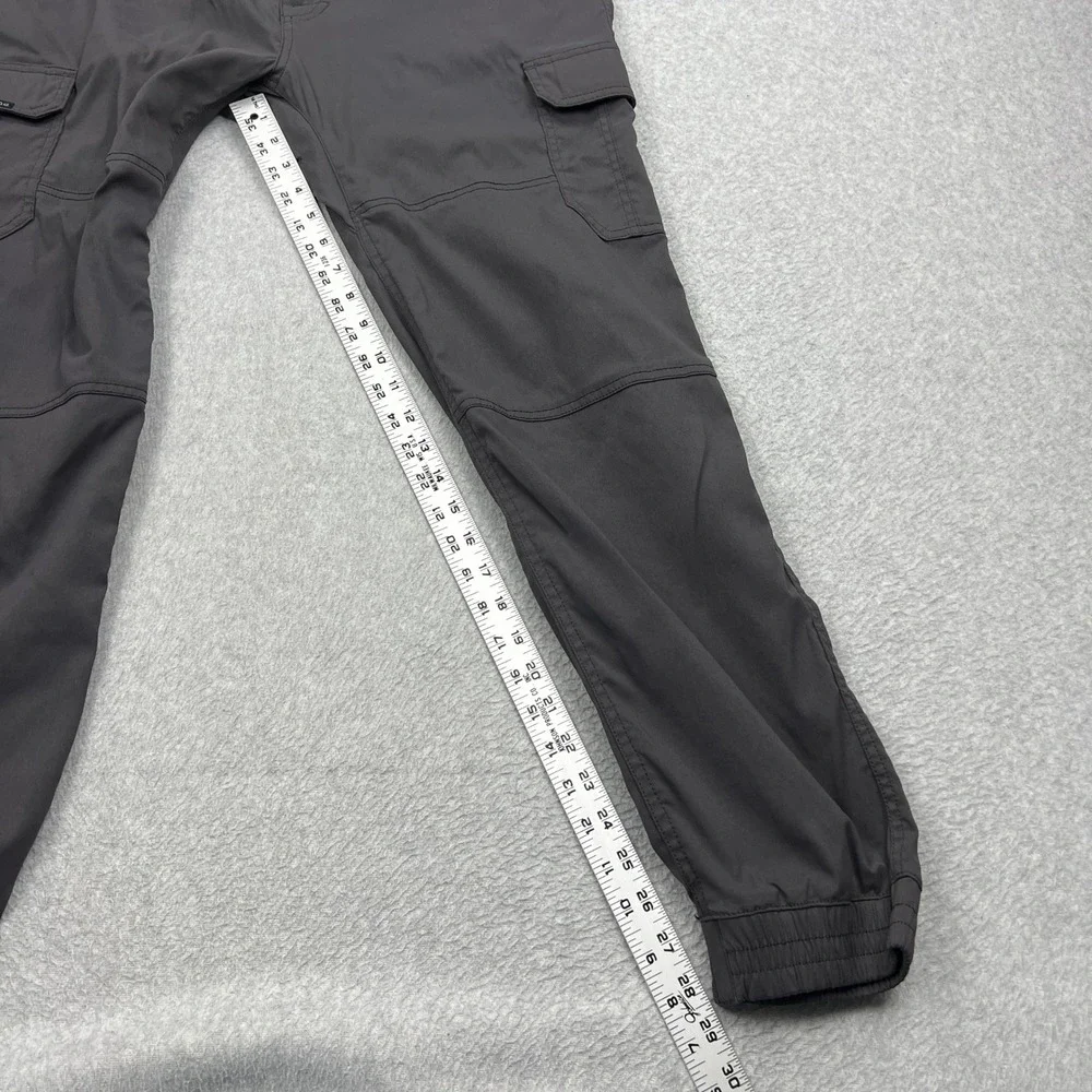 prAna Zogger Pants Mens 34x30 Gray Nylon Cargo Stretch Belted Hiking Jogger
