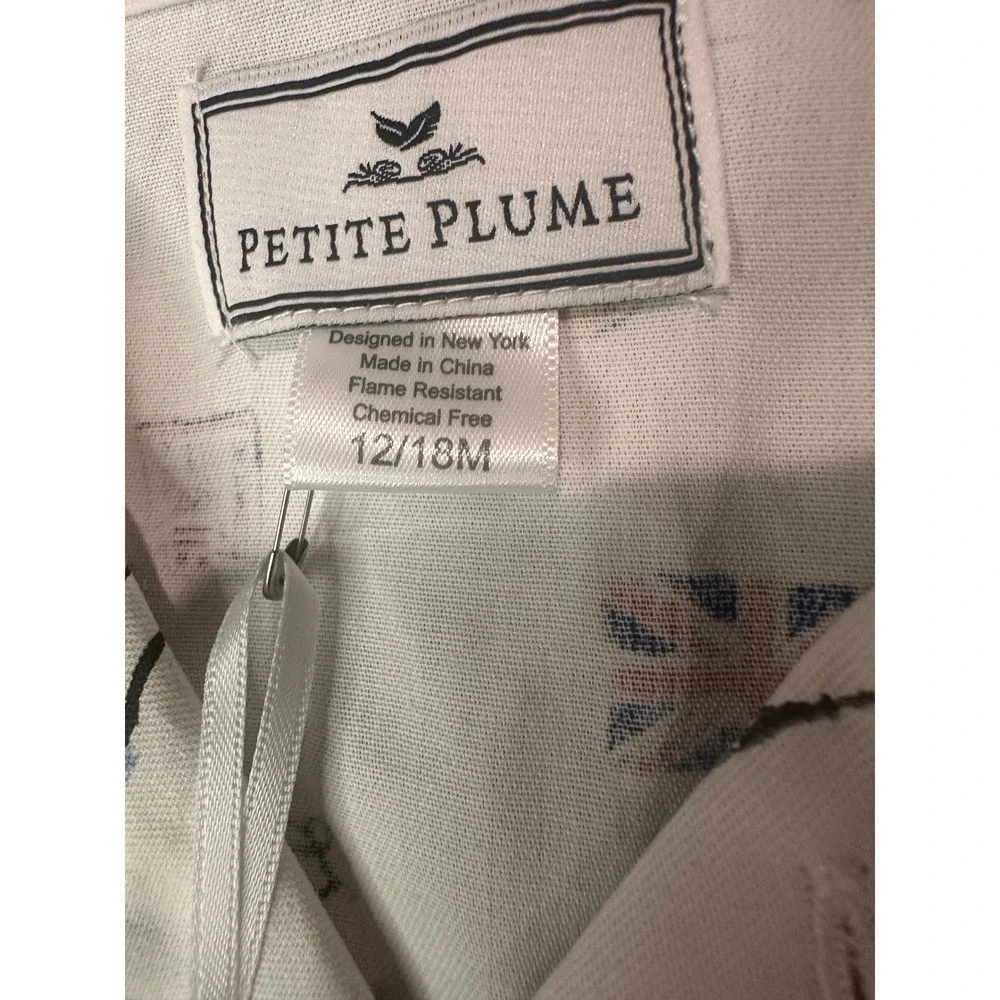 Petite Plume Boys London Is Calling Pajama Set White Blue 12/18M SPJLC1218 NEW