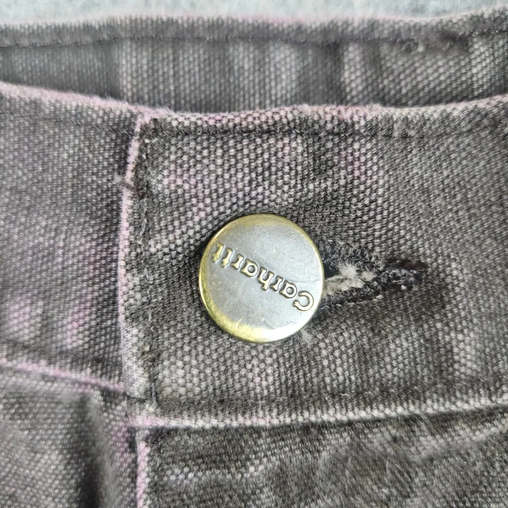 Carhartt Men's Brown Canvas Carpenter Pants Size 38x33 Workwear Faded Distressed