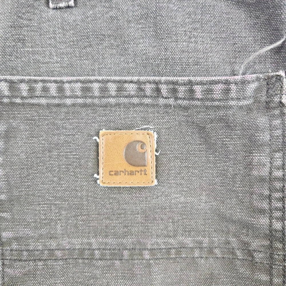 Carhartt Men's Brown Canvas Carpenter Pants Size 38x33 Workwear Faded Distressed