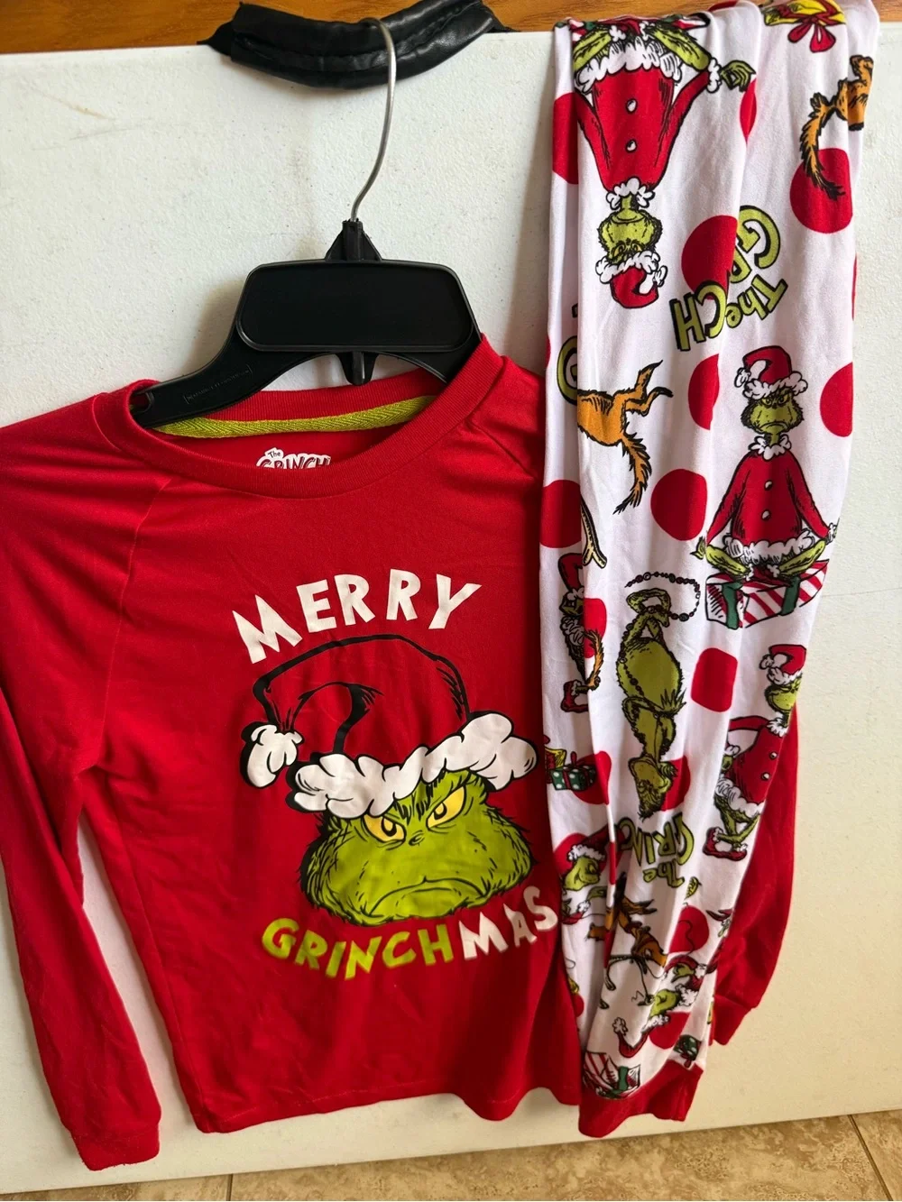 Kids Red Grinch Pajama Set - Merry Grinchmas