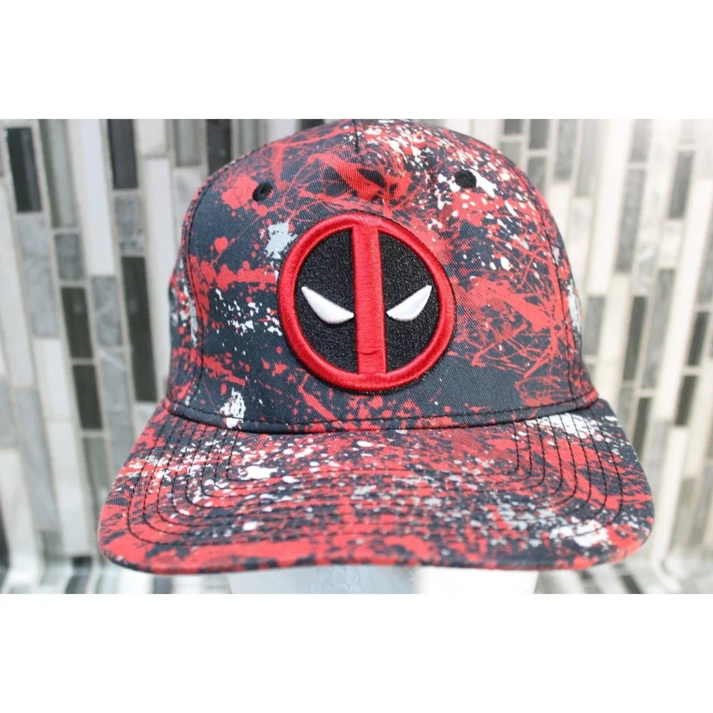 Marvel Deadpool Hat Adjustable Snapback‎ Black Red
