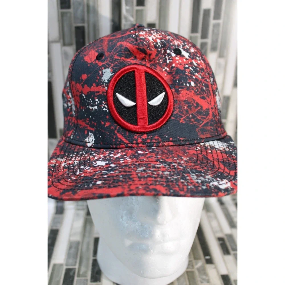 Marvel Deadpool Hat Adjustable Snapback‎ Black Red