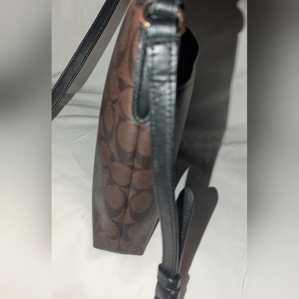 Coach Signature Sacoche Brown and Black Crossbody Bag F29210