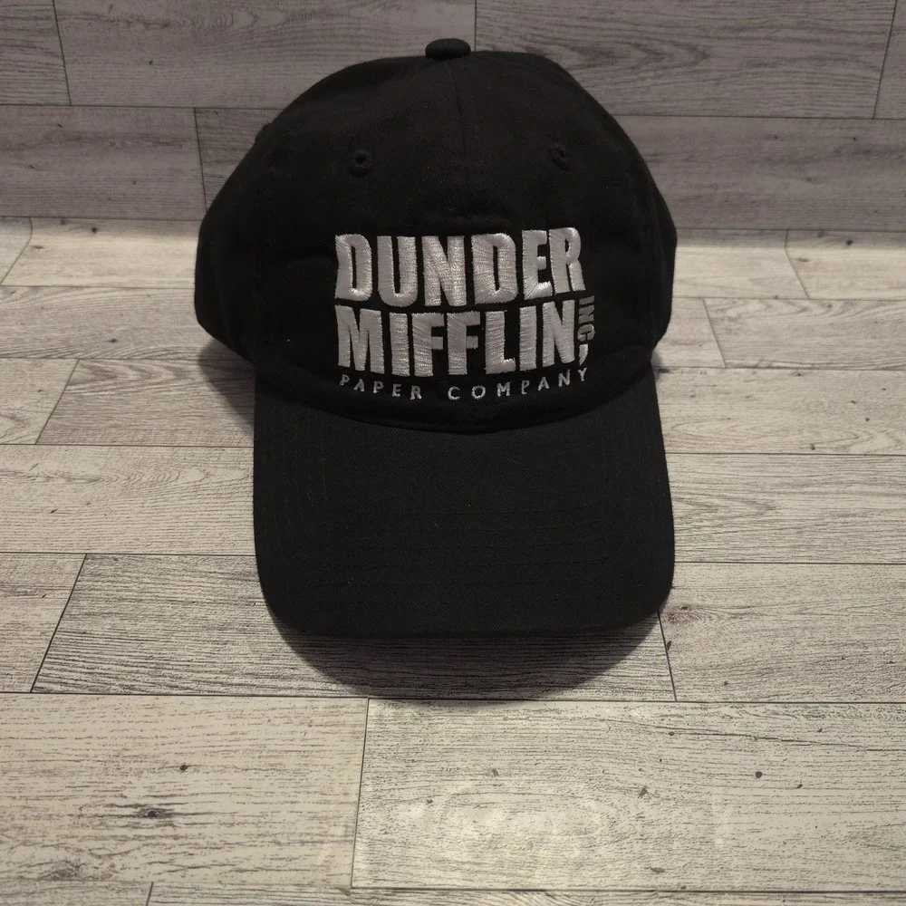 The Office Dunder‎ Mifflin Hat Cap Strap Back Embroidered Paper Company Black